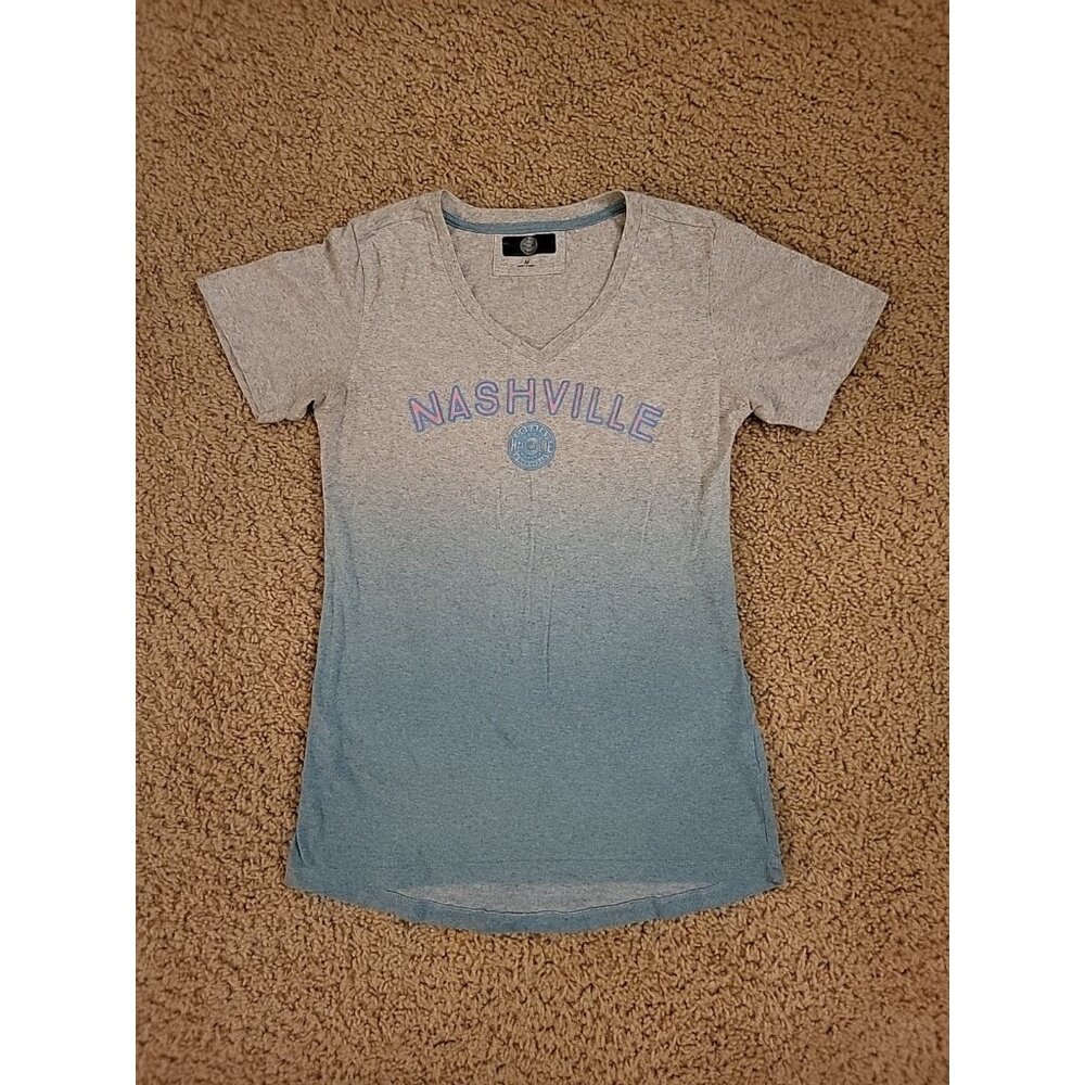 COUNTRY MUSIC HALL OF FAME Womens Soft T-shirt Top Size M NASHVILLE TN Grey Blue